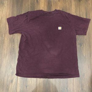 Carhartt Basic Single Pocket T Shirt Mens Size XL Red Maroon Loose READ DESCRIPT
